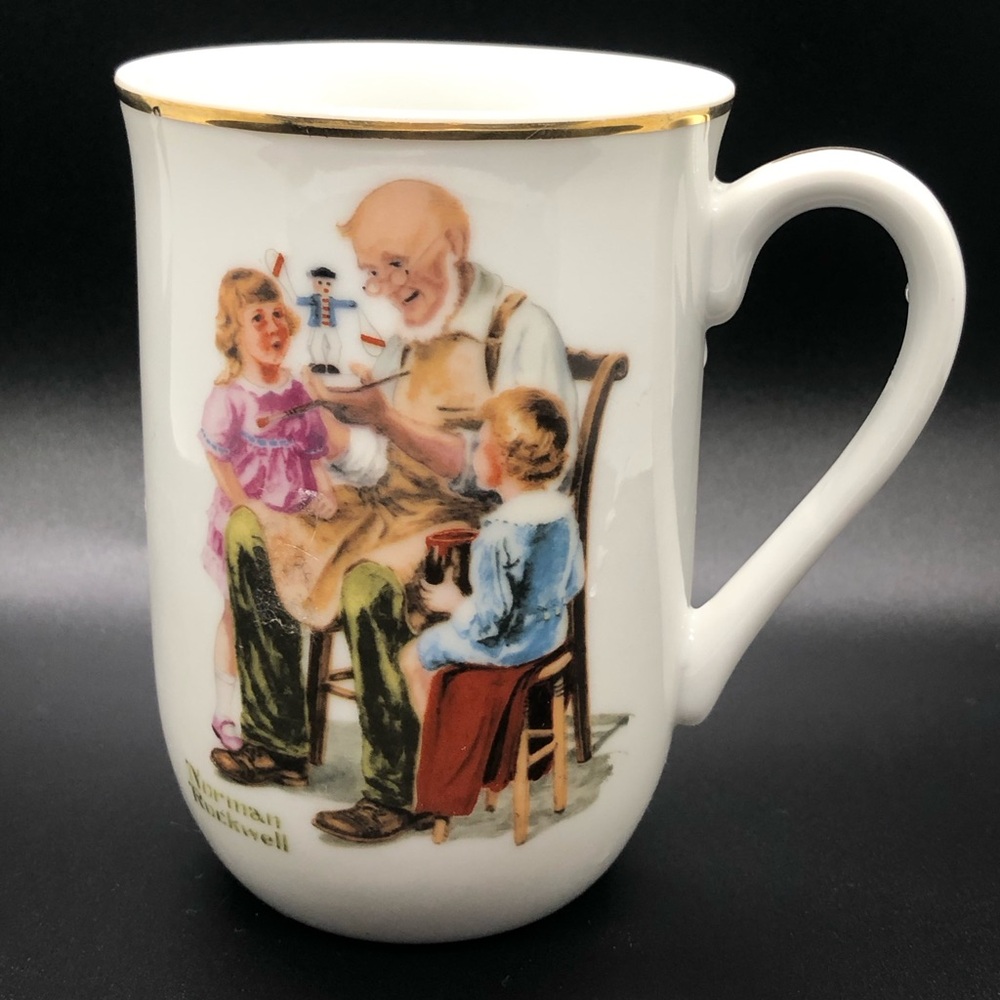 Norman Rockwell mug The Toy Maker 1982